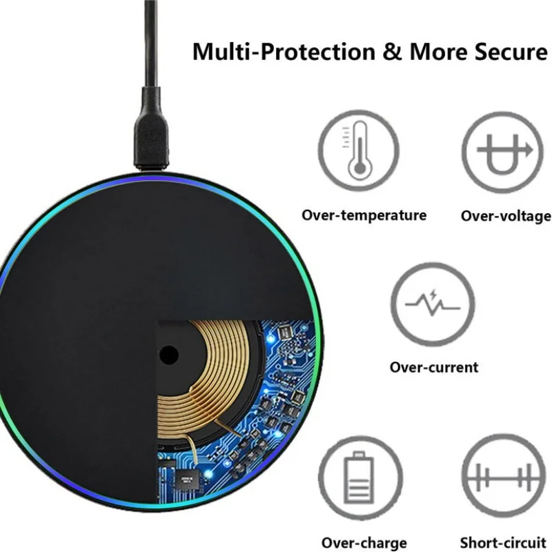 Ultra-Slim Fast Wireless Charging Pad for Smartphones and Accessories
