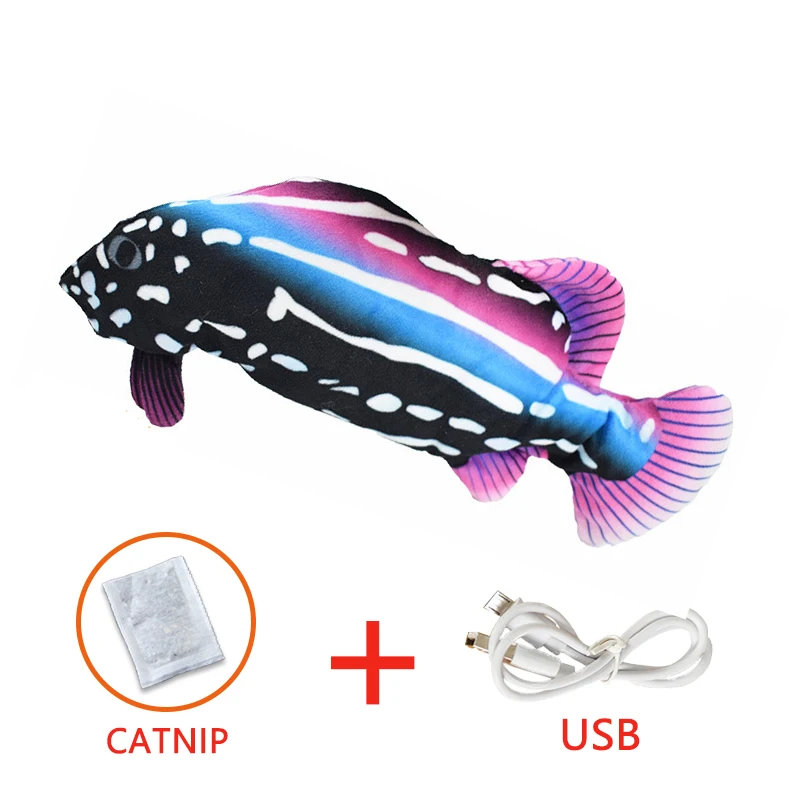 Pet Soft Electronic Fish Shape Cat Toy Electric USB Charging Simulation Fish Toys Funny Cat Chewing Playing Supplies Dropshiping 