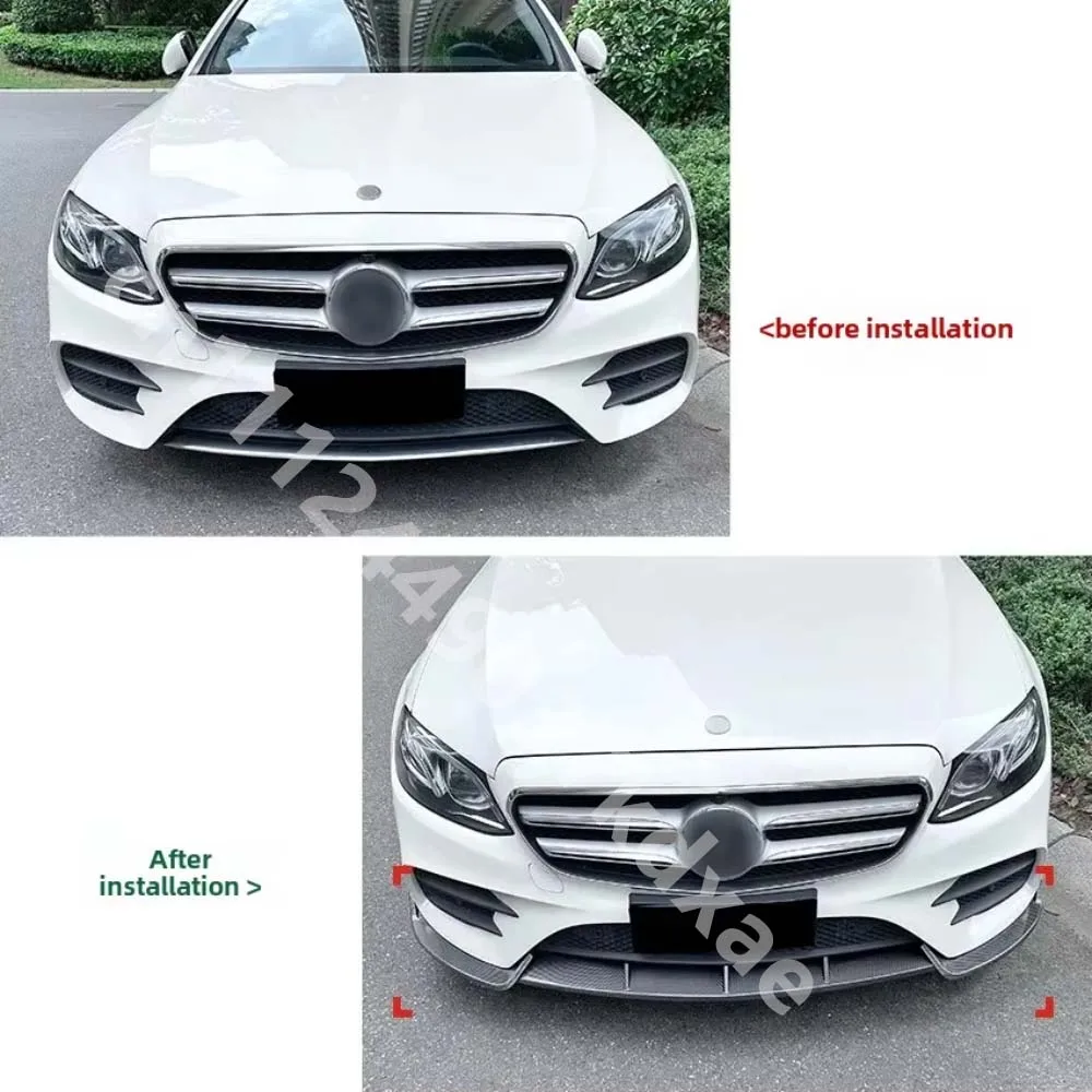 2017-2019 메르세데스 벤츠 W213 E260 E300 E43 AMG 프론트 범퍼 립 스플리터 립 스포일러 스플리터 디퓨저 스포츠 카본 룩