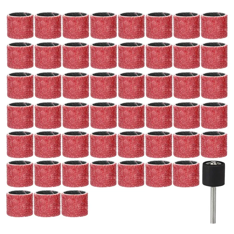 50Pcs100GritSandingDrumsKitSandingPolishingToolsForDremel