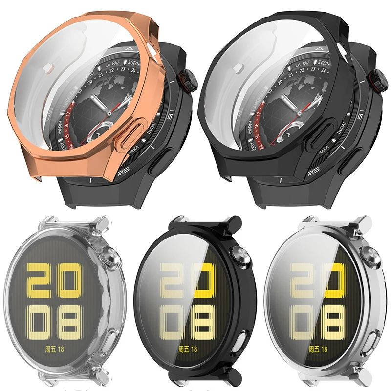 Soft TPU Protective Case & Screen Protector for Huawei Watch GT5 Pro - 46mm & 42mm