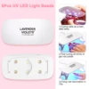 Mini 6W UV LED Lamp 2 Timer Setting USB Foldable Nail Dryer for Gel Polish Polygel Manicure 6