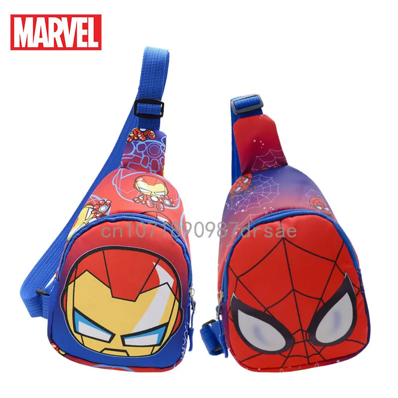 

Disney Spiderman Cartoon Belt Bag Boys Girls Kawaii Anime Figure Ironman Fashion Cute Outdoor Travel Chest Bags Gifts for Kids