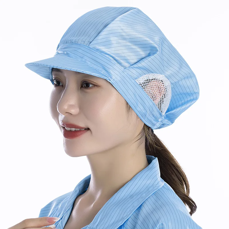 Anti-static Hat Open Mesh Breathable Dustproof and Dust-free Cap Workshop Electronics Factory Dust-proof Work Cap