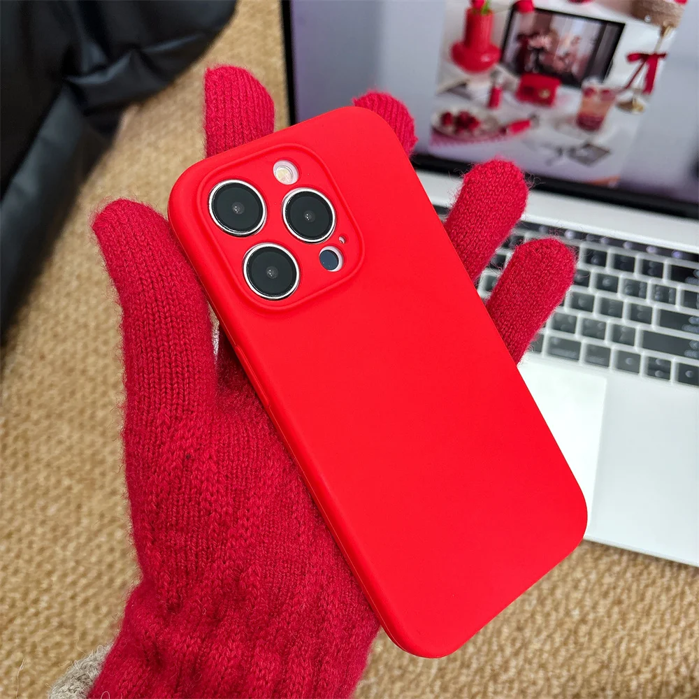 Premium Liquid Silicone Magnetic Wireless Charging Case - Chinese Red