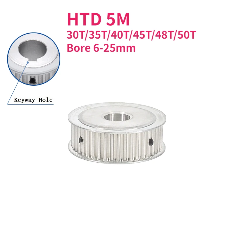 1pcs HTD 5M 30T-50T Teeth Synchronous Timing Pulley Bore 6-25mm AF Type Belt Width 15/20mm