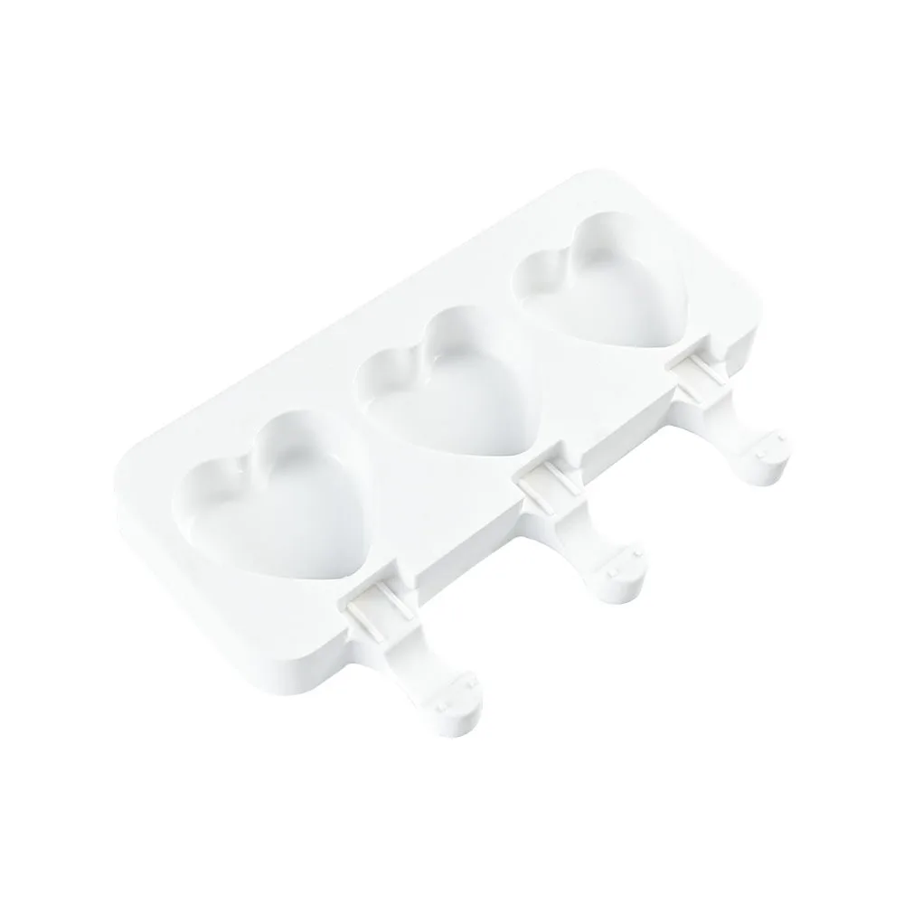 Ice Cream Mold Heart Shape Silicone Popsicle Form Maker Ice Lolly Moulds Ice Cube Tray for Party Bar Decoration fondant molds
