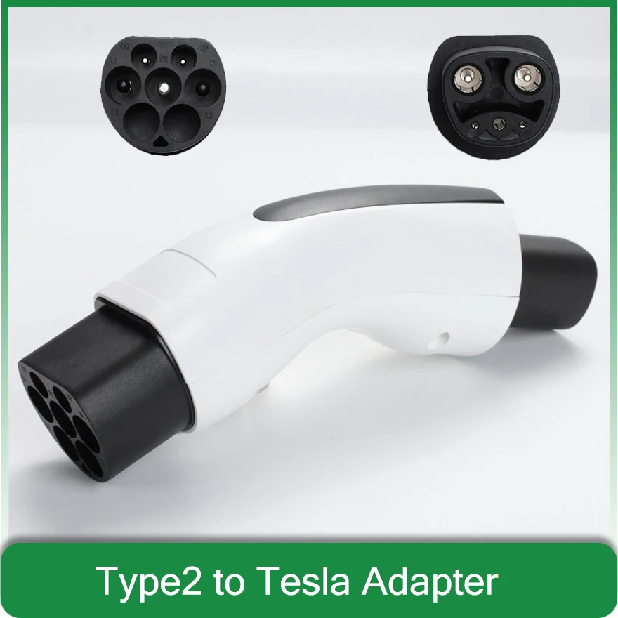 

Electric Car Vehicle EU Type 2 to Tesla Adapter model 3/y/x/s EVSE accessories 32A ev charging chargers connector Adaptor