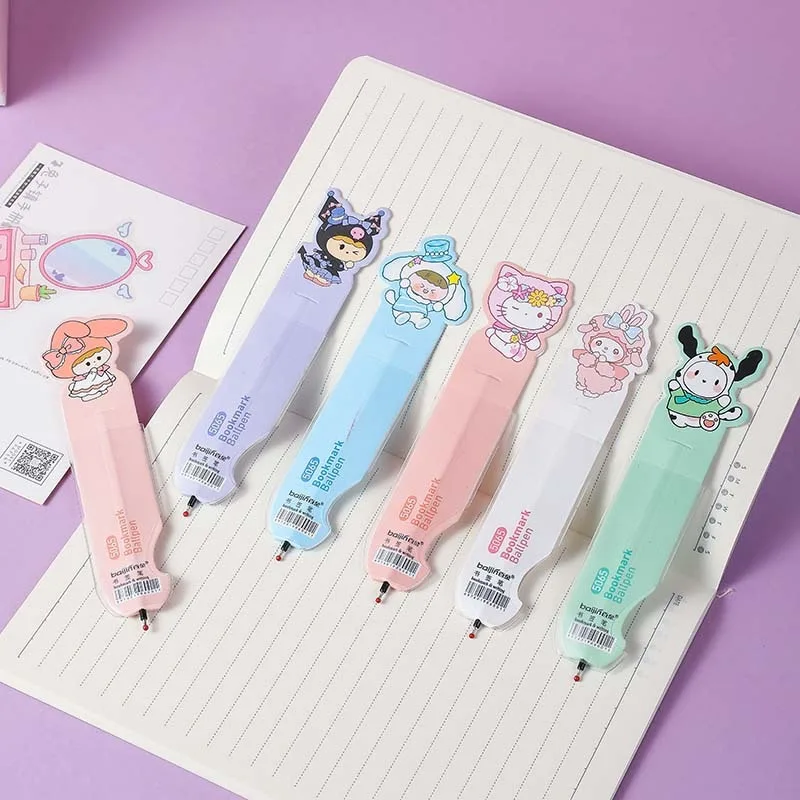 

Sanrio Anime Figure HelloKitty Bookmark Pen Cute Kawaii Cinnamoroll Kuromi MyMelody Black Ballpoint Pen Student Friends Gifts