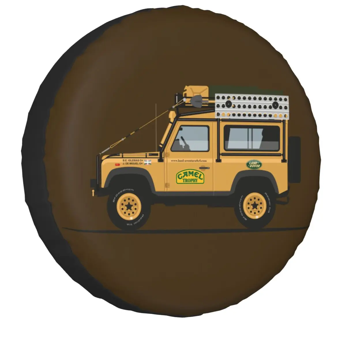 

Camel Trophy Defender 110 Spare Tire Cover for Jeep Hummer Custom Dust-Proof Car Wheel Covers 14" 15" 16" 17" Inch