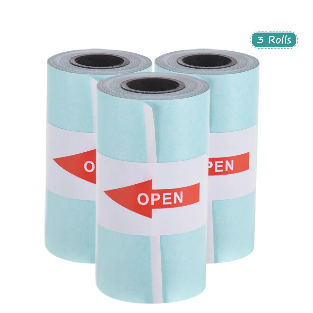 

New 3 Rolls Printing Sticker Paper 57*30mm Thermal Adhesive Photo Paper for Mini Pocket Photo Printer Paperang Receipt Papers