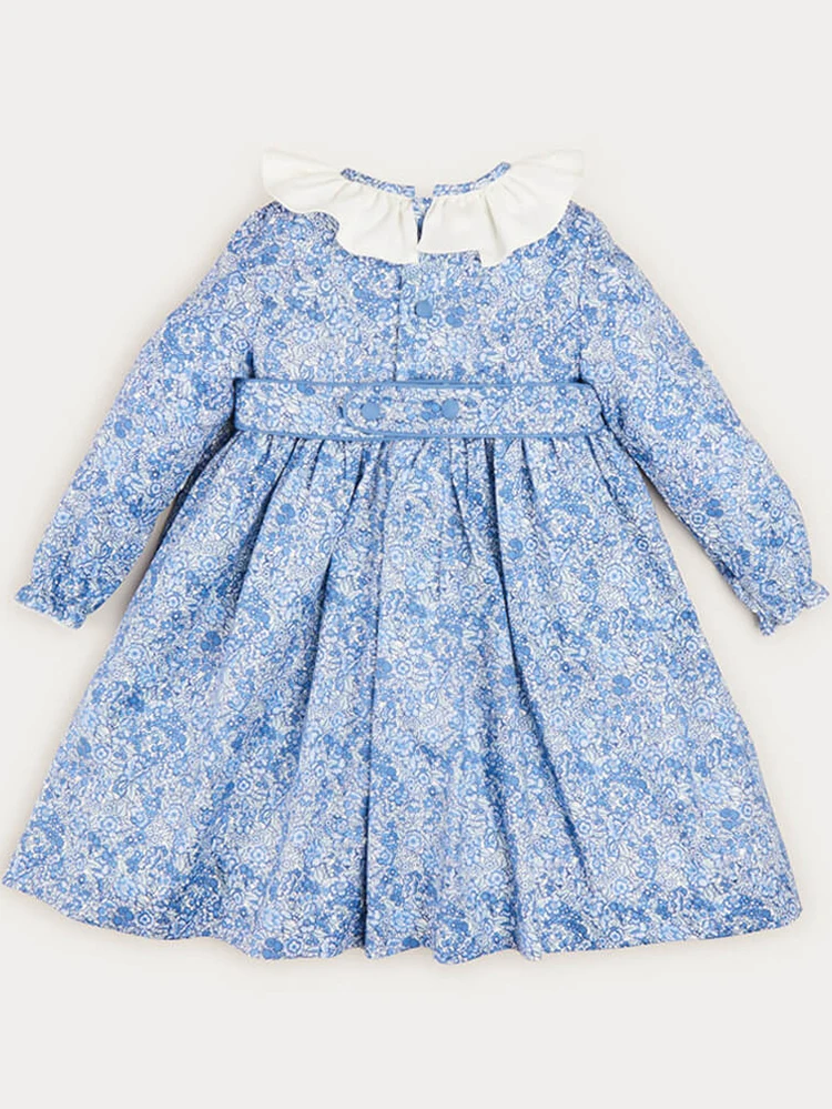 boutique infantil smocking frocks, roupas de colarinho de renda, outono