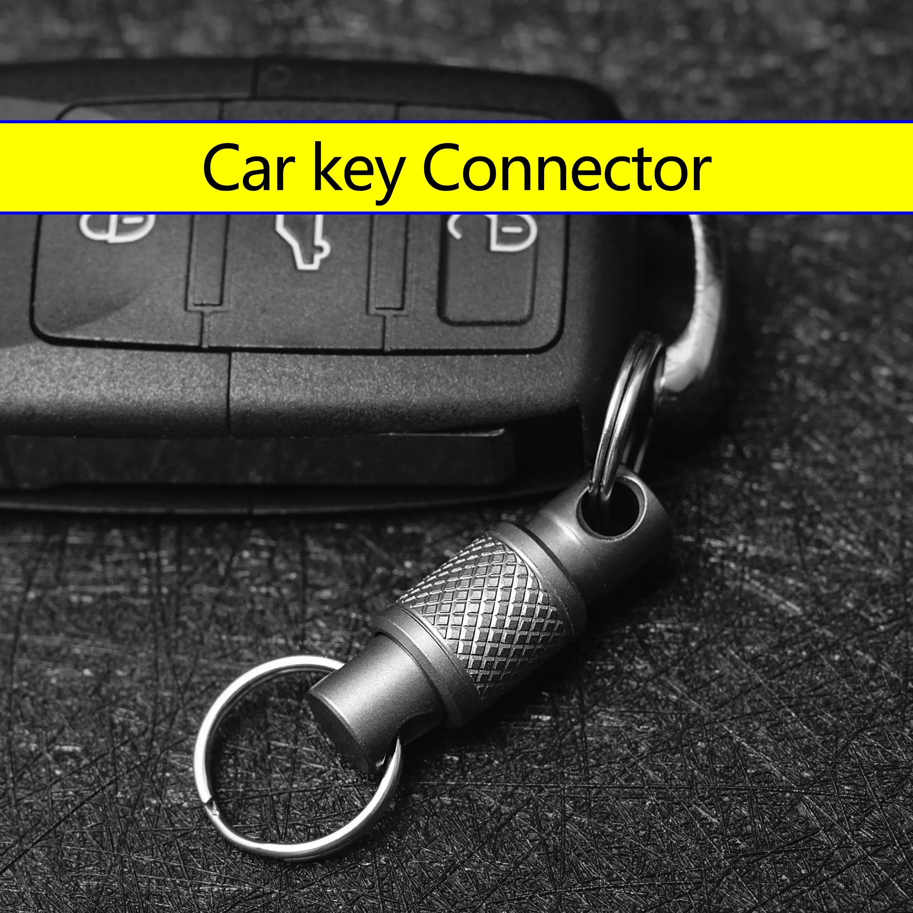 Titanium Alloy Quick Release Double Head Keychain with Removable Mountaineering Buckle