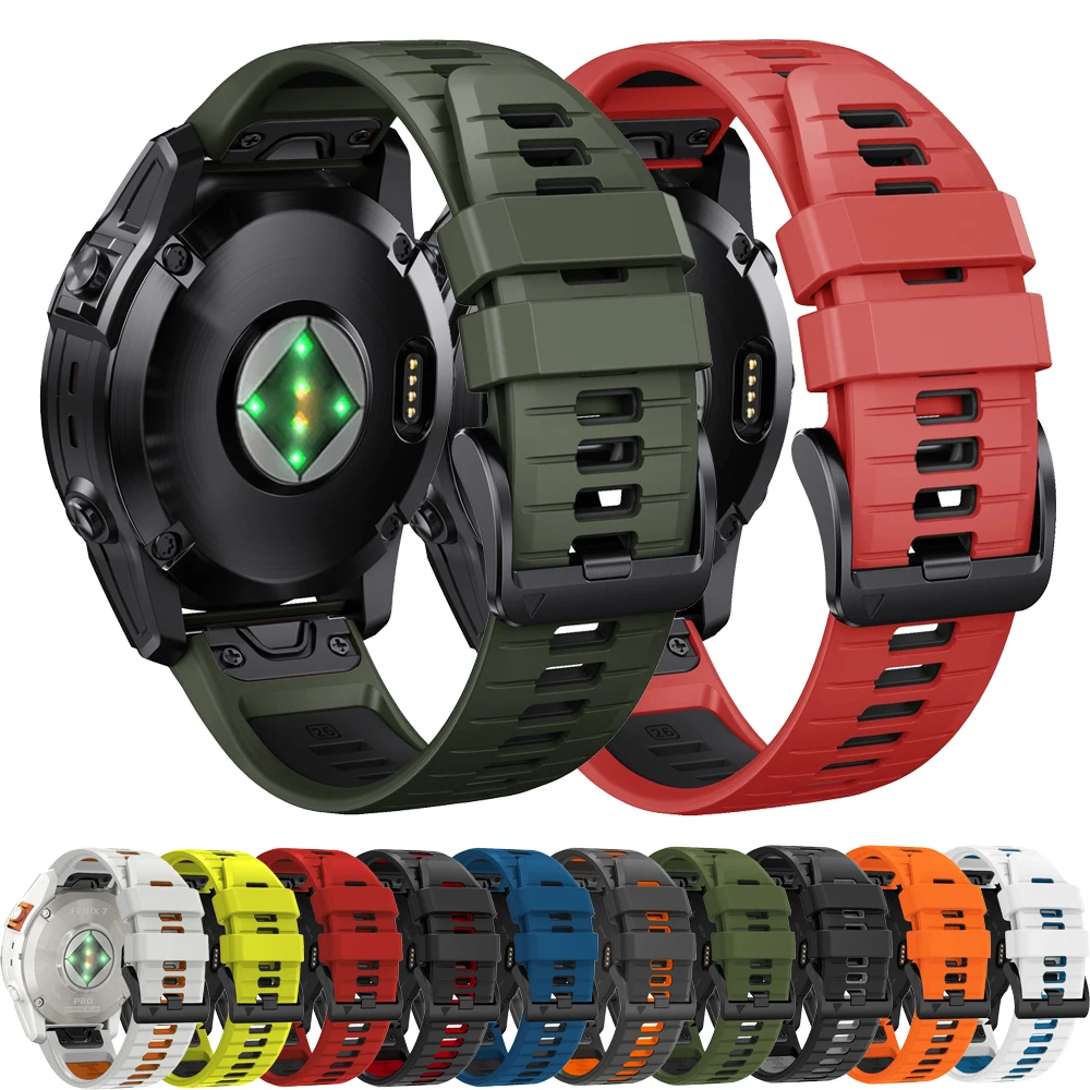 

Quickfit Watch 22mm 26mm Strap For Garmin Tactix 7 Epix Pro 47/51mm Band Fenix 7X 6 7XPRO 5 3 Outdoor Sports Enduro 2 Silicone
