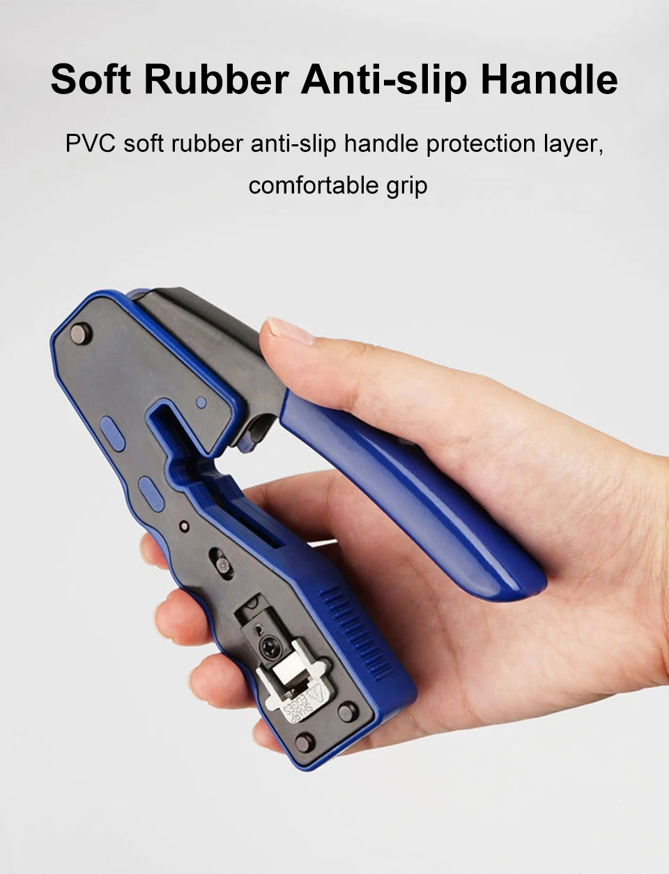 ONTi RJ45 Crimp Tool Pass Through Crimper for Crimping Cat8/7/6/5 Cat5e Connector with Replacement Blade Ethernet Cable Stripper elegiant cable tester