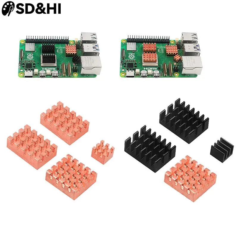 

ForRaspberry Pi 5 Heat Sink Metal Copper Heatsink Passive Cooling Pad Heat Dissipation Radiator For Raspberry Pi 5 Cooler Kit