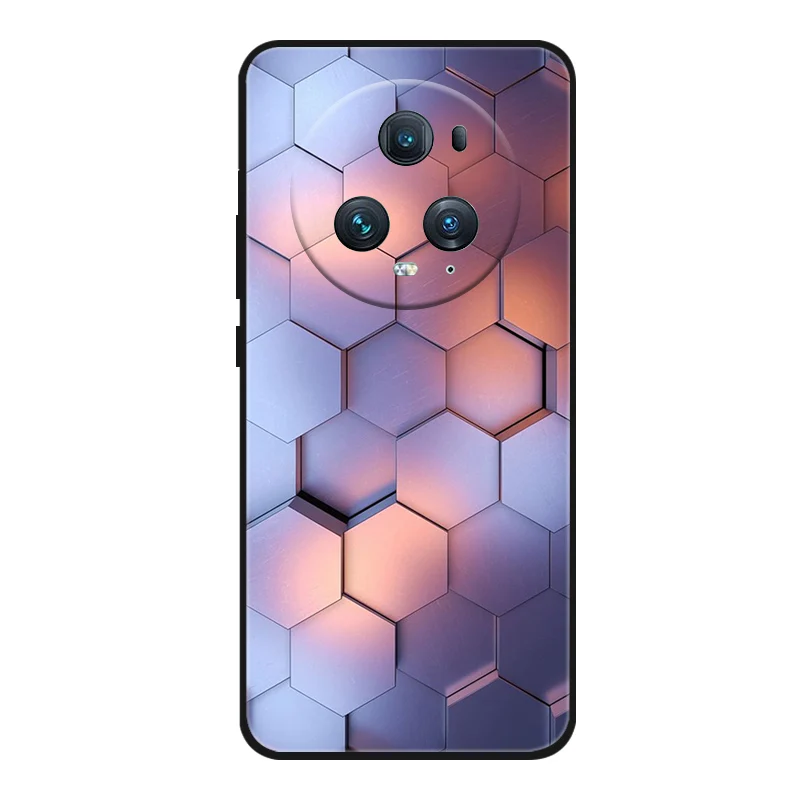 Adorable Cartoon Cat Design Black Silicone Soft Phone Case - Compatible with Honor Magic 5 Pro