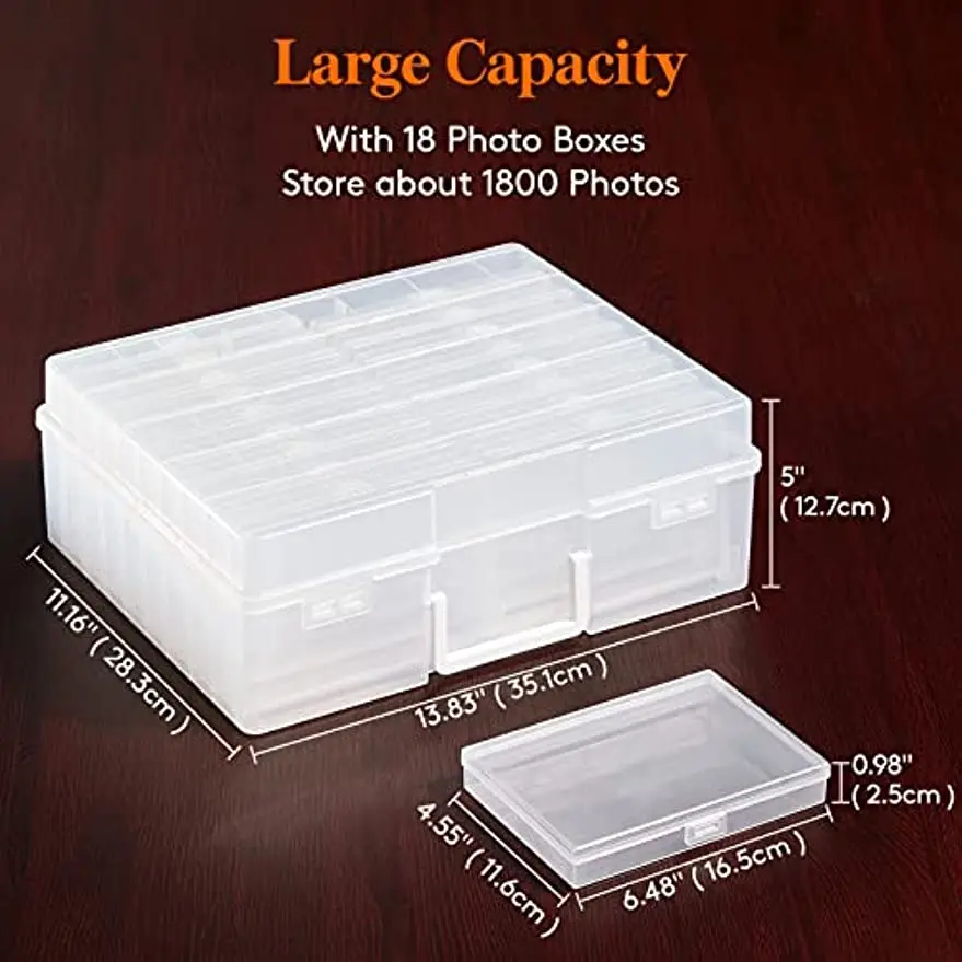 PHOTO STORAGE BOX Case Set Store 600 4x6 Photographs in 6 Boxes