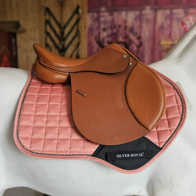 British Sweat Drawer Saddle Pads Square Satin Horse Riding Pad Saddlecloth