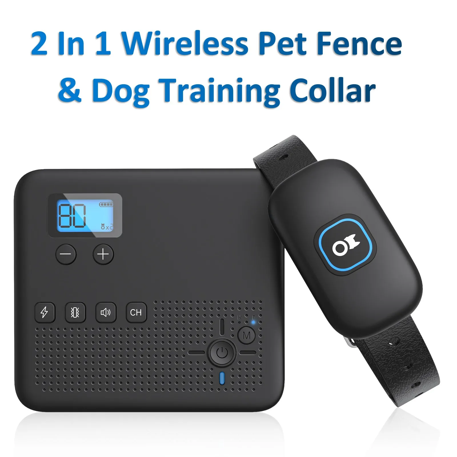 2 In 1 Electric Pet Wireless Fence Dog Training Collar Anti Runaway Up