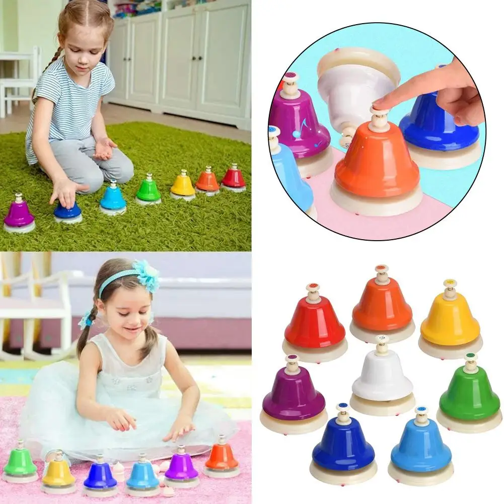 Percussion Musical Instrument Educational Color Bell Toys Kids Cognition Eight-Tone Toys Development Music Audit P7U9