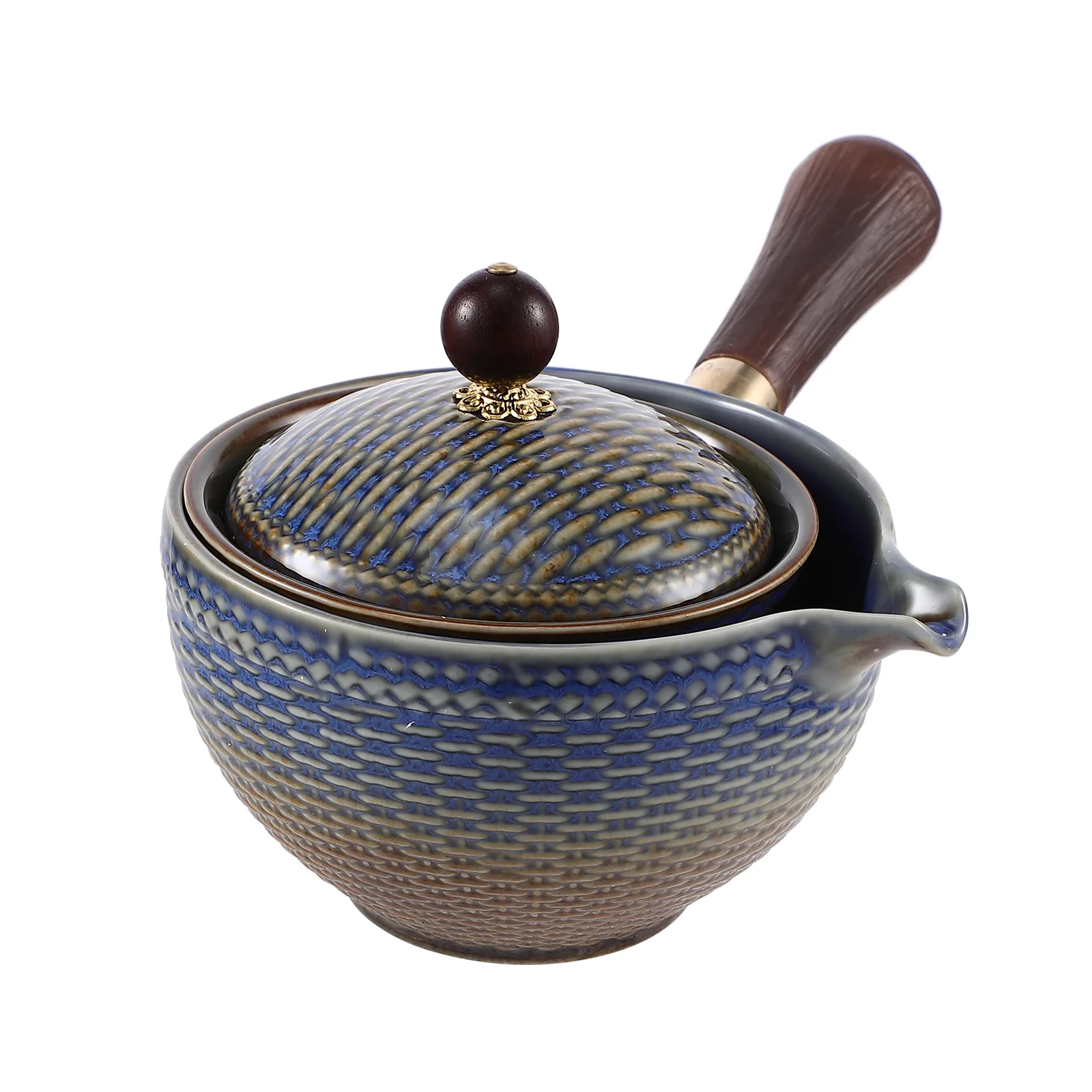 

Chinese Ceramic Teapot Kung Fu Tea Set 360 Rotating Strainer Pitcher Loose Leaf Tea