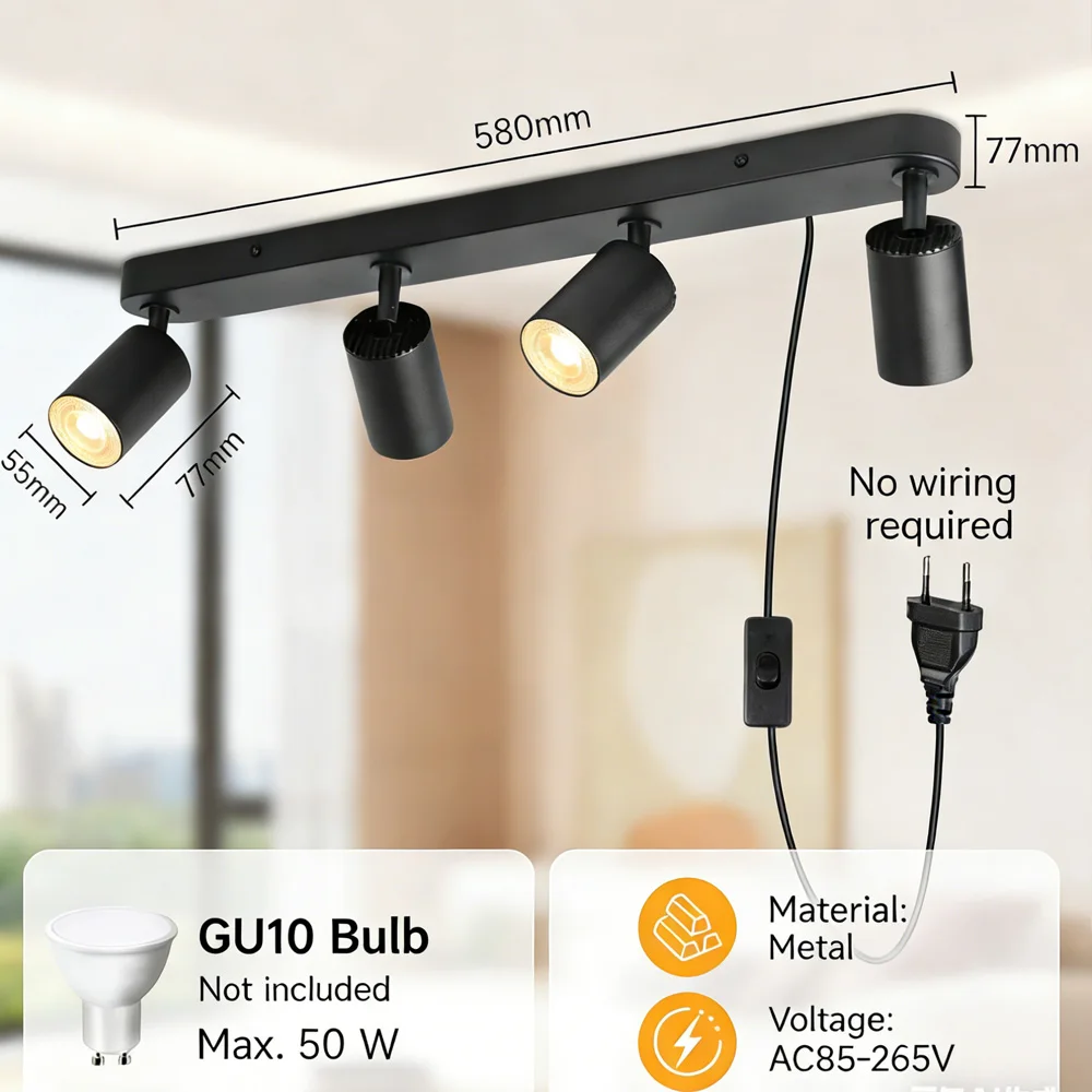 ตัวเลือกสินค้า ไฟสปอตไลท์ LED ติดเพดาน สวิตช์ปลั๊ก หลอดเปลี่ยนได้