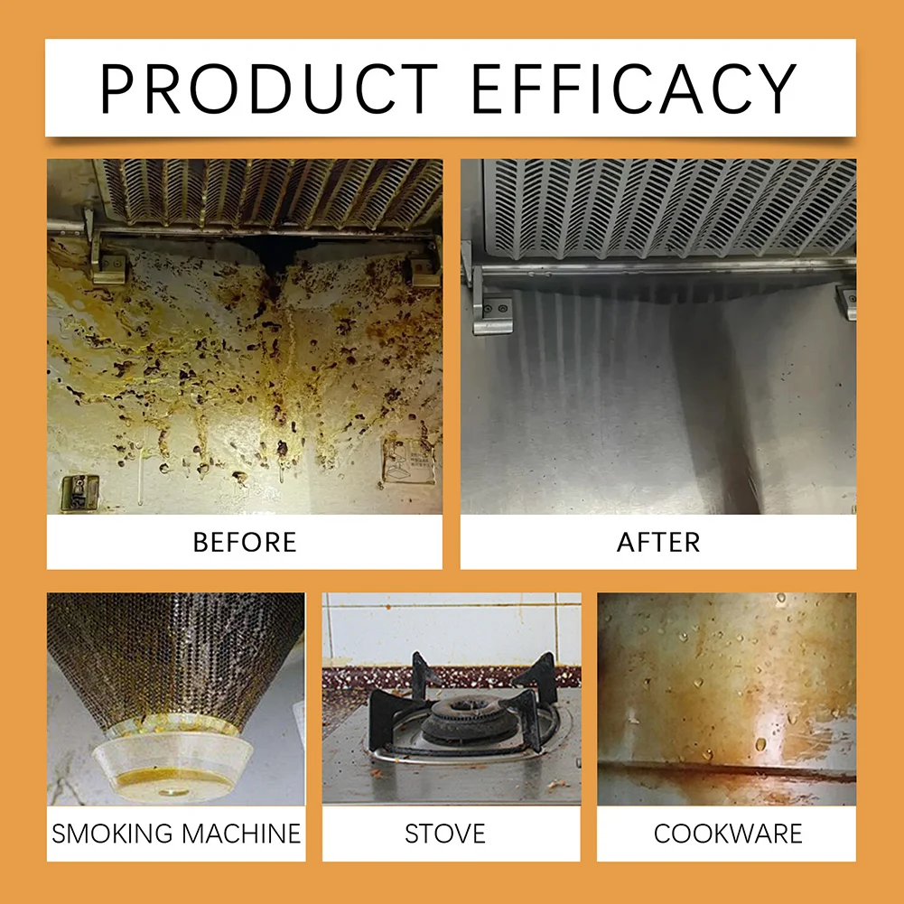 All-purpose Kitchen Pots Pan Cleaner Lasting Effect Heavy Oil Cleaner Stain Removal Liquid Home Cooktop Cleaning Spray 120ml