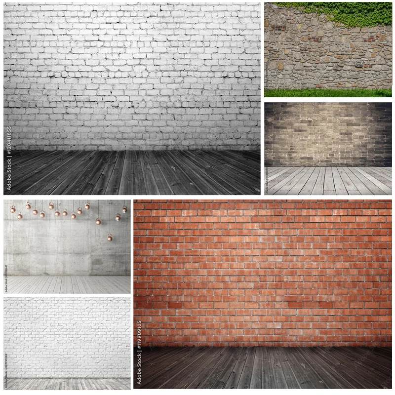 

Art Fabric Vintage Brick Wall Wooden Floor Photography Backdrops Graffiti Photo Background Studio Prop 2216 DCR-06