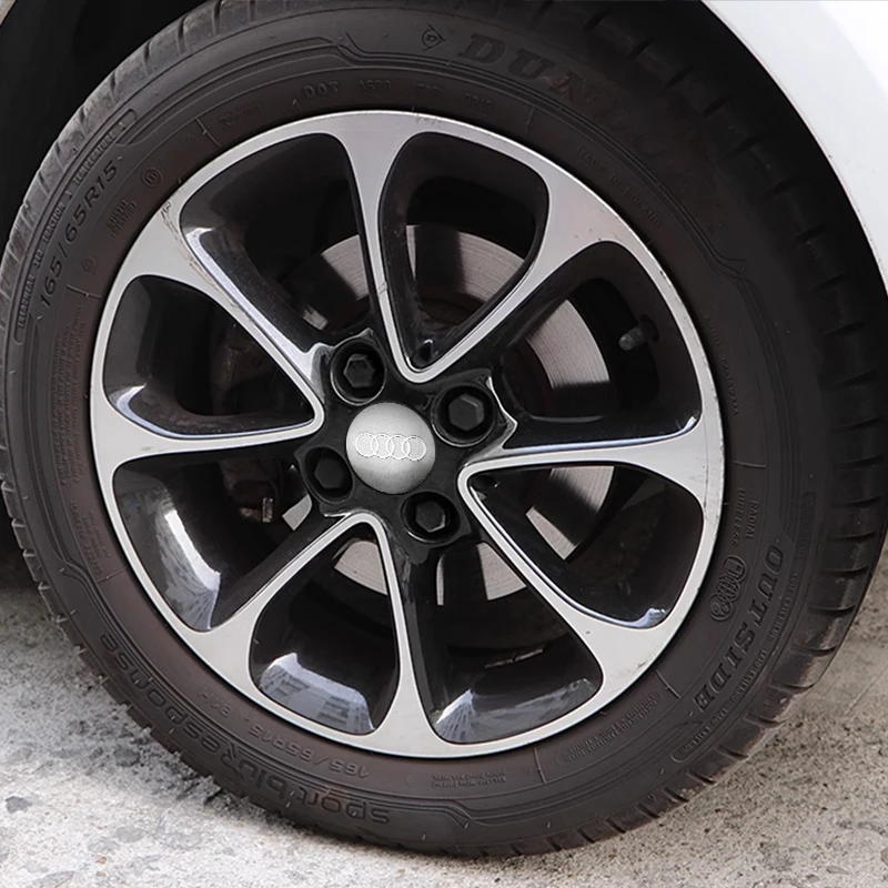 Car Wheel Center Hub Caps Stickers Auto Rim Cover Accessories for Audi S line RS Quattro A3 A4 A6 A5 Q5 A1 Q7 Q3 Q2 4Pcs