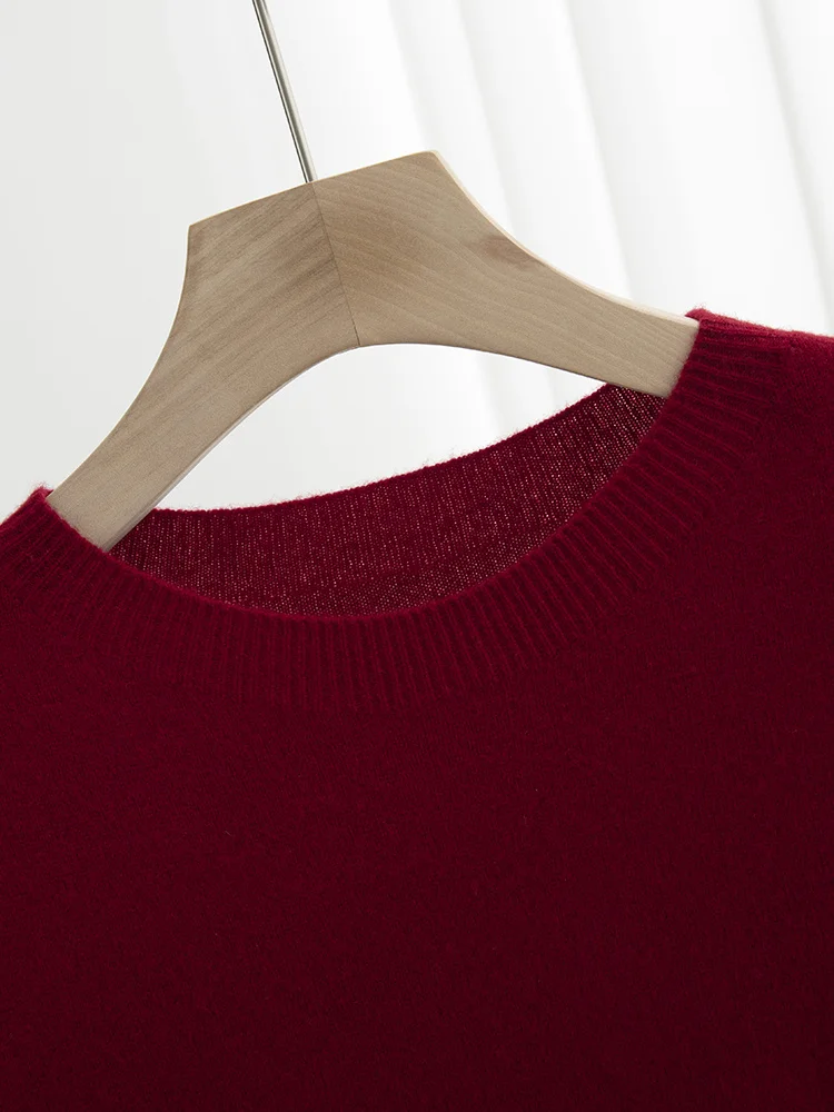 Men Classical T-shirt 100% Merino Wool Sweater O-neck Short Sleeve Pullover Smart Casual Basic Clothing Cashmere Knitwear Tops