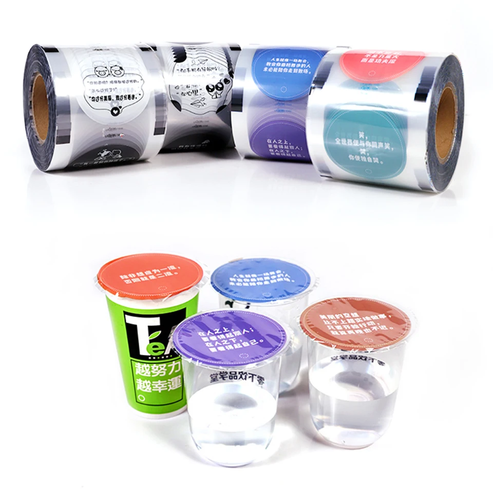 F9095-C Custom Printed Logo & Pattern Boba Cup Sealing Film,Plastic Paper Material for Use in Boba Cup Sealer Machines 4