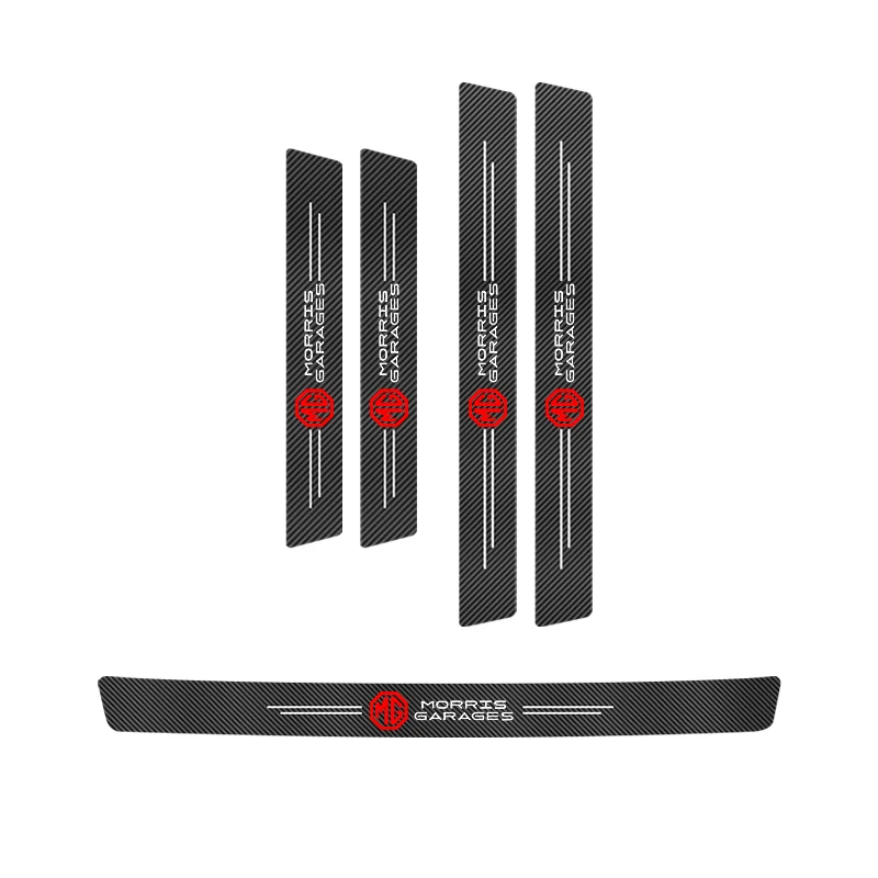 Carbon Fiber Leather Car Door Sill Protector Stickers - Anti-Scratch & Anti-Stepping
