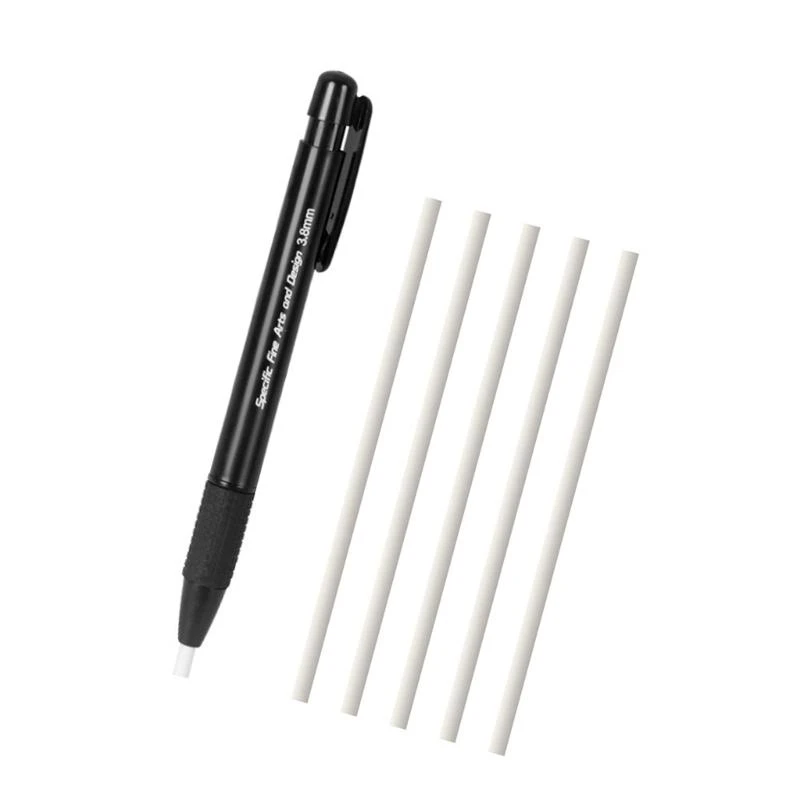 예술가 학생을 위한 기계식 지우개에는 3.8mm 파인 포인트 리필 5개가 포함되어 있습니다.