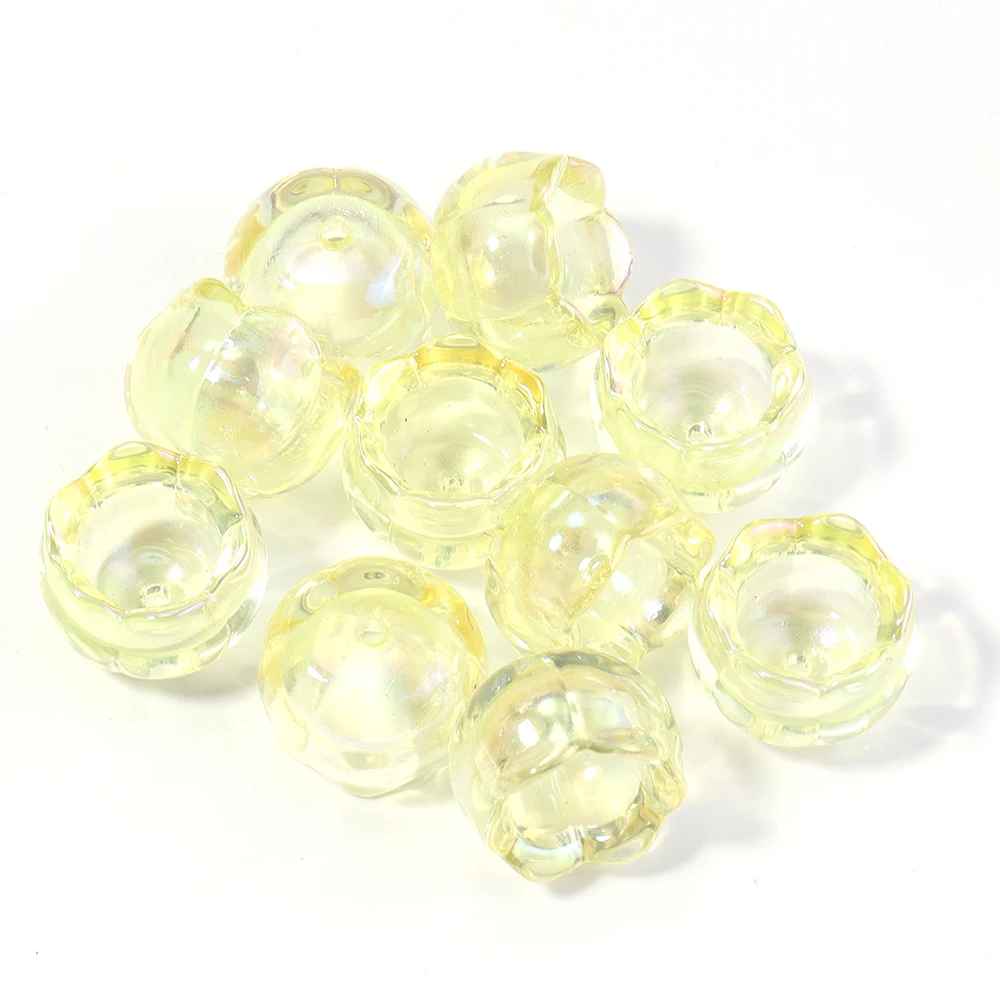 Elegant Lily of the Valley Transparent Acrylic Flower Beads - Set of 10
