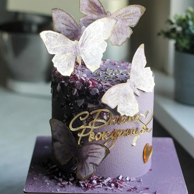 Décoration de gâteau russe en acrylique avec lettres russes, décoration de gâteau joyeux anniversaire pour fête d'anniversaire, nouvelle collection 2