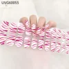 22Tips French Pink Side Semi Cured Gel Nails Wraps Adhesive Waterproof Long Lasting Gel Nail Stickers Harden In UV Lamp Need 5