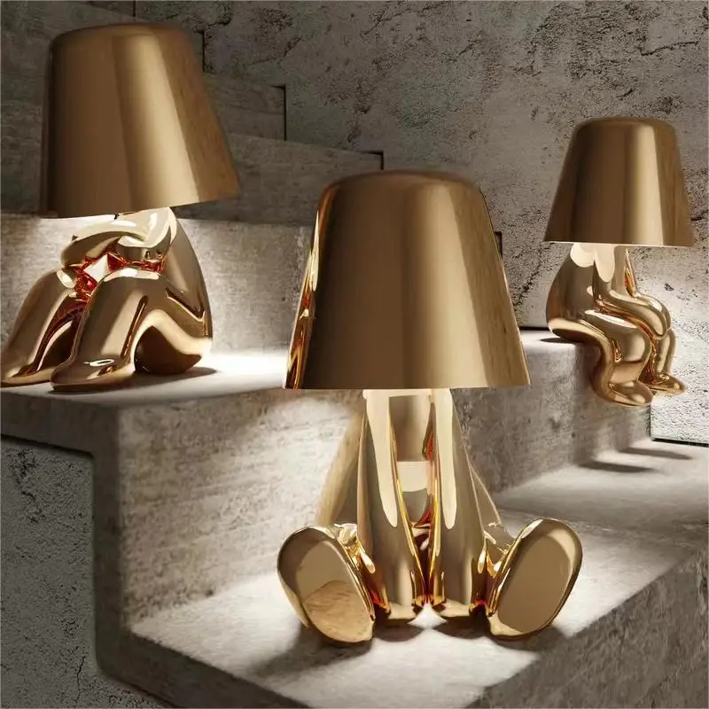 

Thinker Little Golden Table Lamp, Bedroom Rechargeable Night Lamp, Italian Instagram Decorative Decoration Table Lamp