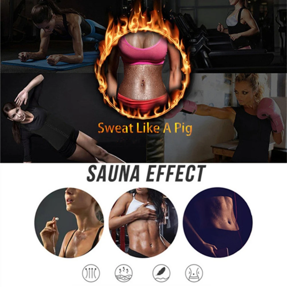 Sports Suit Home Sauna Suit for Women Sweat Vest Waist Trainer 3 in 1 Slimming Full Body Shaper Workout Fitness Top with Sleeve Shorts