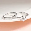 Smyoue 0.23-2.23CTTW Full Moissanite Wedding Rings for Women Sets Couple Rings 100% 925 Sterling Silver Top Quality Jewelry GRA 2