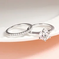 Smyoue 0.23-2.23CTTW Full Moissanite Wedding Rings for Women Sets Couple Rings 100% 925 Sterling Silver Top Quality Jewelry GRA 2