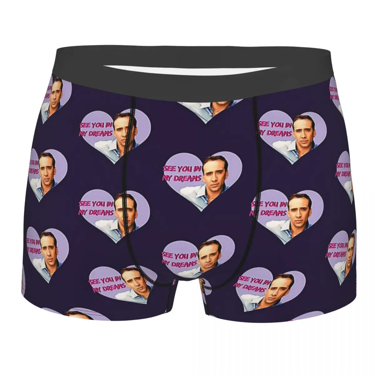 

Men Dreamy Nicolas Cage Underwear Humor Boxer Shorts Panties Male Mid Waist Underpants S-XXL