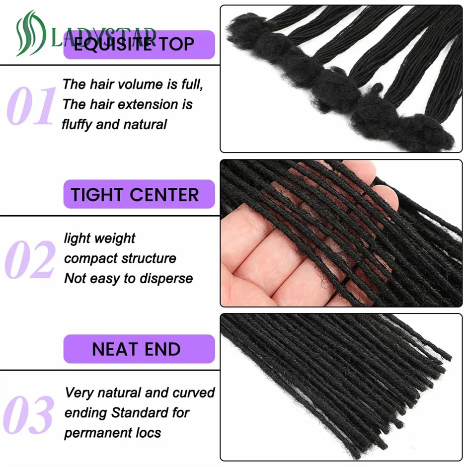 Loc Extensions Human Hair 0.2cm Thickness 8 Inch 30 Strands Dreadlock  Extensions 100% Real Human Hair Full Handmade Permanent - AliExpress, image size:940x940