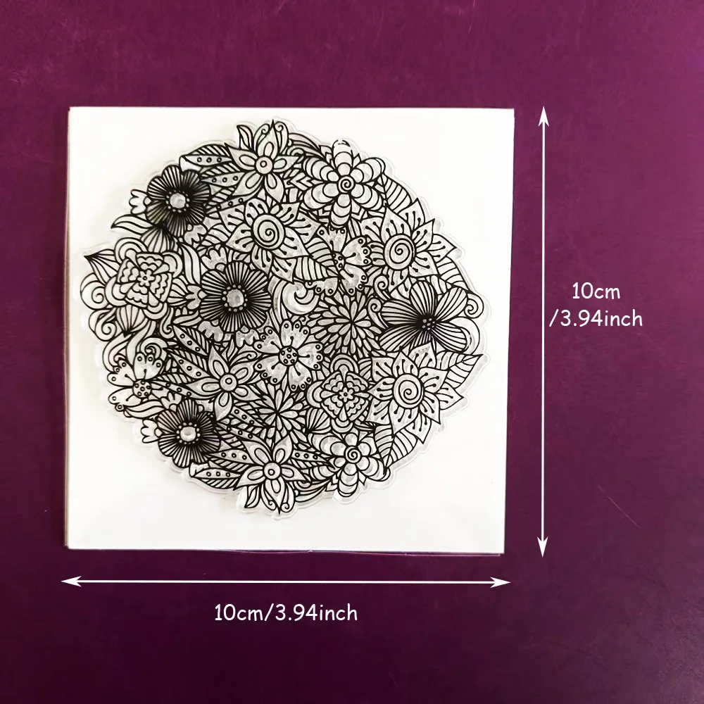 Mandala Flower Pattern Clear Stamps for Creative Crafting and Journaling