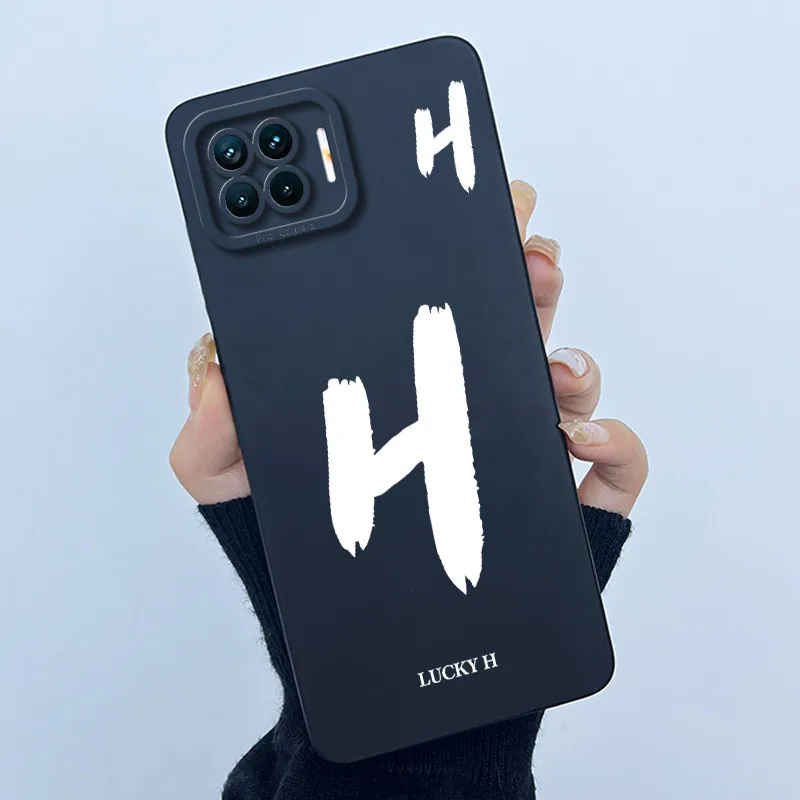 Lucky Initial Letter Couples Phone Bumper - Soft TPU Silicone Back Cover Case