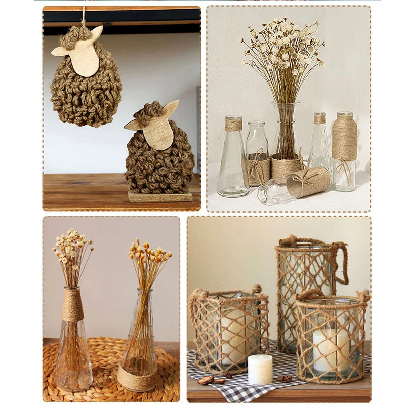 Jute Rope Natural Jute Cord Ribbon Bows Crafts Party Wedding Vintage Jute Rope String Sewing Christmas Handmade DIY Decoration Accessories jute rope