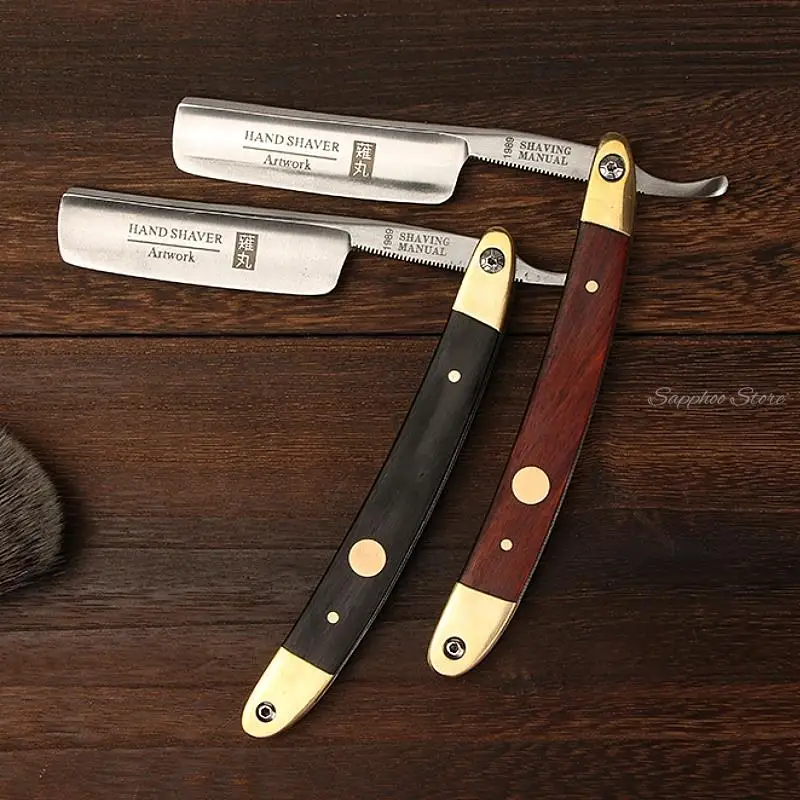 

Manual Straight Razor Set Japanese High Carbon Steel Natural Wood Folding Shaving Knife Kit Sharp Ready To Use Barber Shop