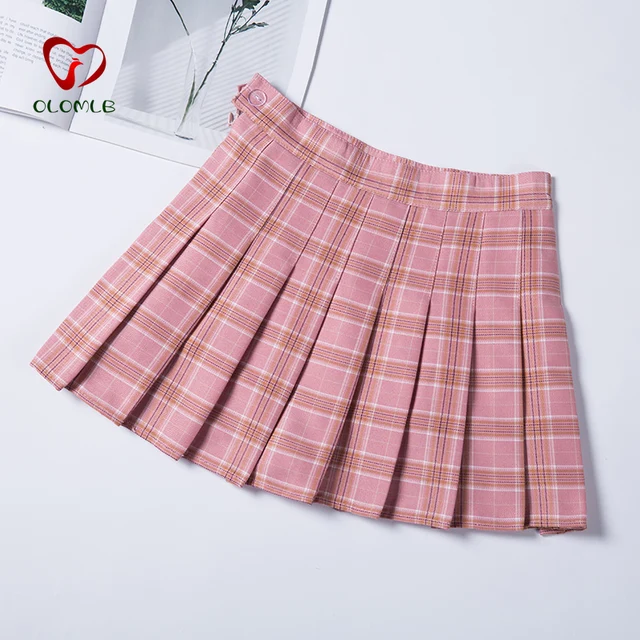 Women Summer Preppy Style Plaid Pleated Skirt School Uniform - Image 5
