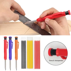 Jeu de crayons mécaniques pratiques et solides, pour le travail du bois, recharge de 3 couleurs, outils de Construction, marquage de la menuiserie 
