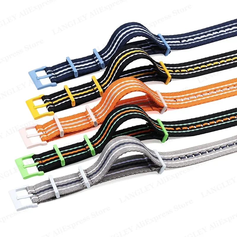Versatile Nylon Watch Strap in Classic Black - 22mm, Ideal for Sports and Casual Wear